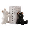 Creative Plating Bear Bookend Desktop Display Cartoon Animal Ceramic Bear Bookend Sculpture Crafts Entrance Ornaments Decoration