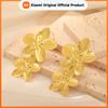 Xiaomi Skyrim Exaggerated Large Flower Drop Earrings Stainless Steel Gold Color Stud Earring Trendy Party Jewelry Gift for Women