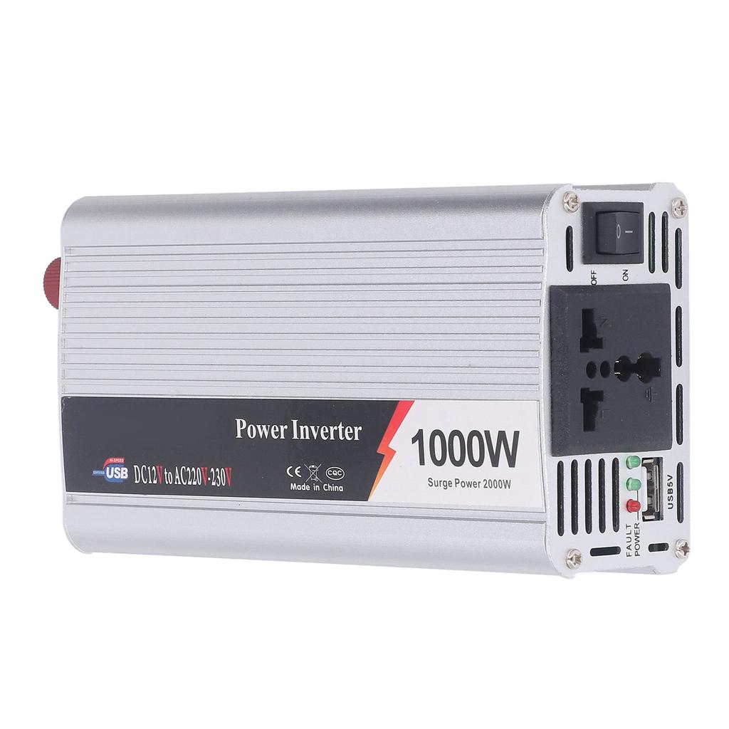 Автомобильный инвертор питания 1000 Вт USB-интерфейс тихий вентилятор охлаждения Автомобильный инвертор DC12V в AC220?230