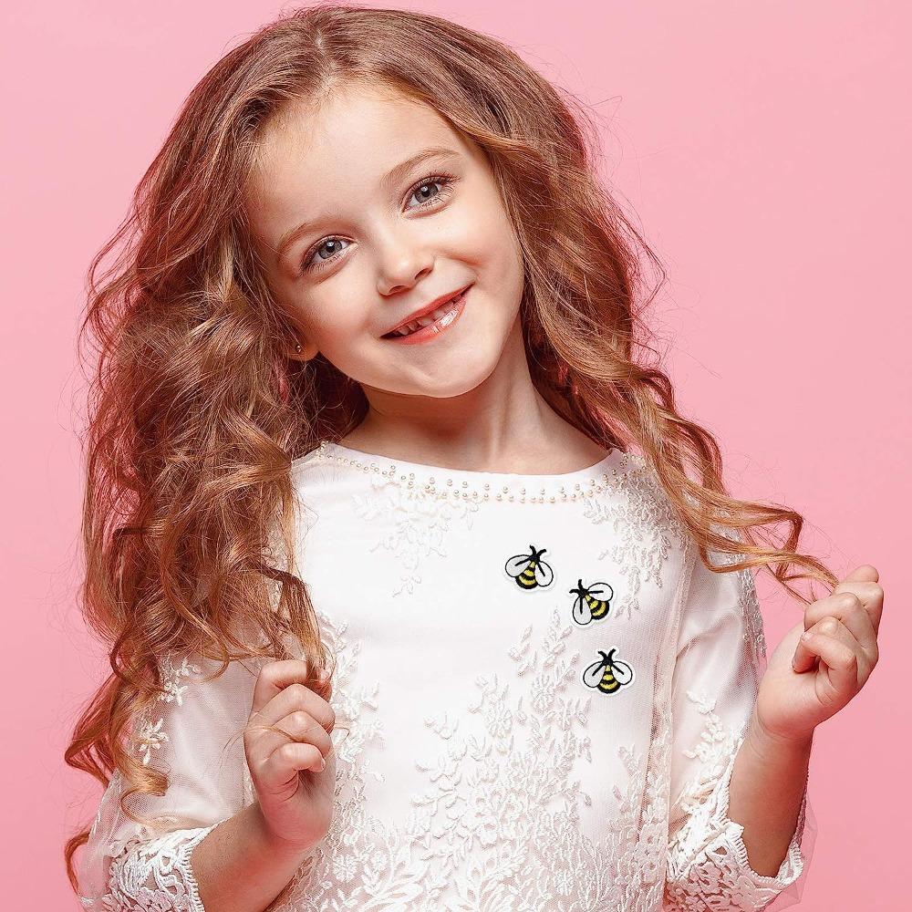 Non-woven Fabric Bee Embroidered Patches Applique Bee Fabric Iron-on Bags