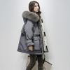 Fitaylor Large Natural Fox Fur Hooded Winter Jacket Women 90% White Duck Down Thick Parkas Warm Sash Tie Up Snow Coat