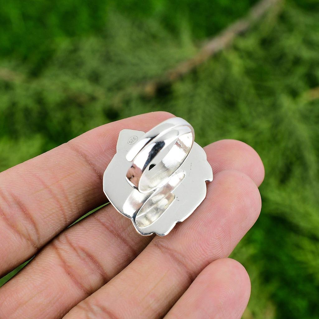 Кольцо из стерлингового серебра 925 пробы с тибетским бирюзовым камнем, в оправе 'мать', модное, для ношения в стопке