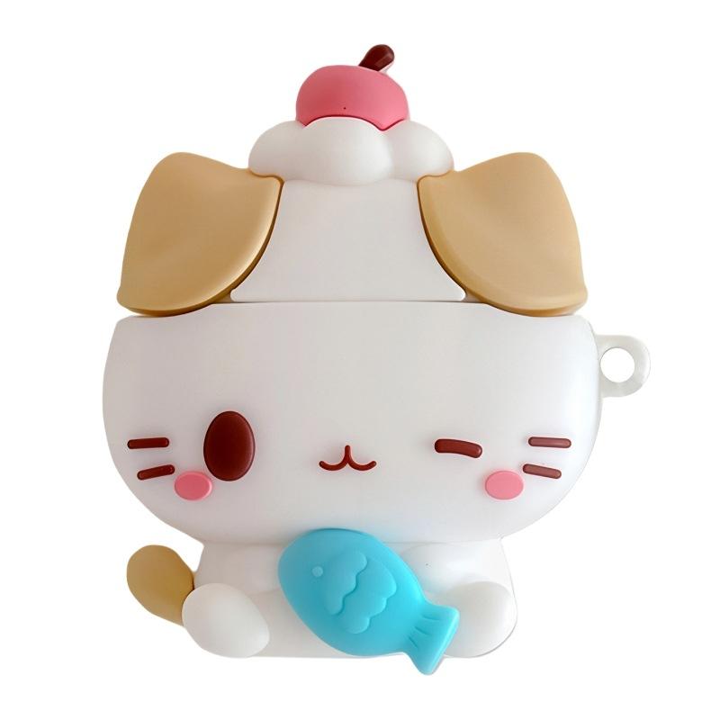 Marshmallow cat for apple AirPods 1 protective case pro1 noise reduction version 1 second generation third generation bluetooth headset case