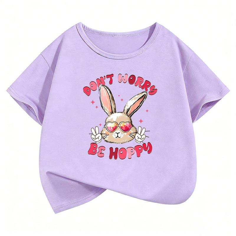 Kawaii Rabbit Design TShirt Printed T Shirt Girls Summer Clothes Short Sleeve Tops TShirts Cute Girls Clothing