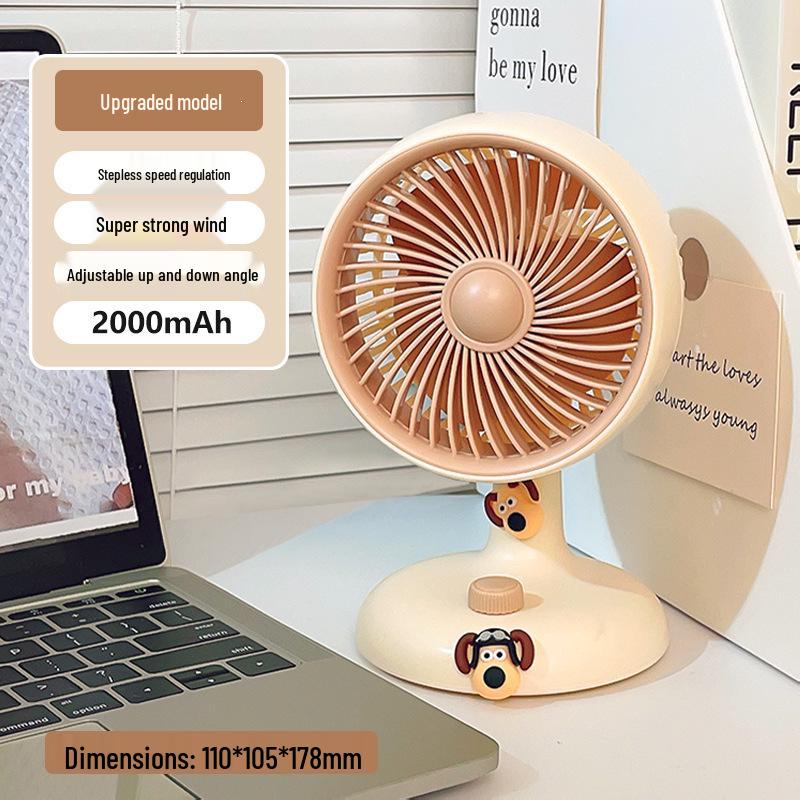 Ultra-Quiet USB Rechargeable Small Desk Fan for Student Dorms and Offices