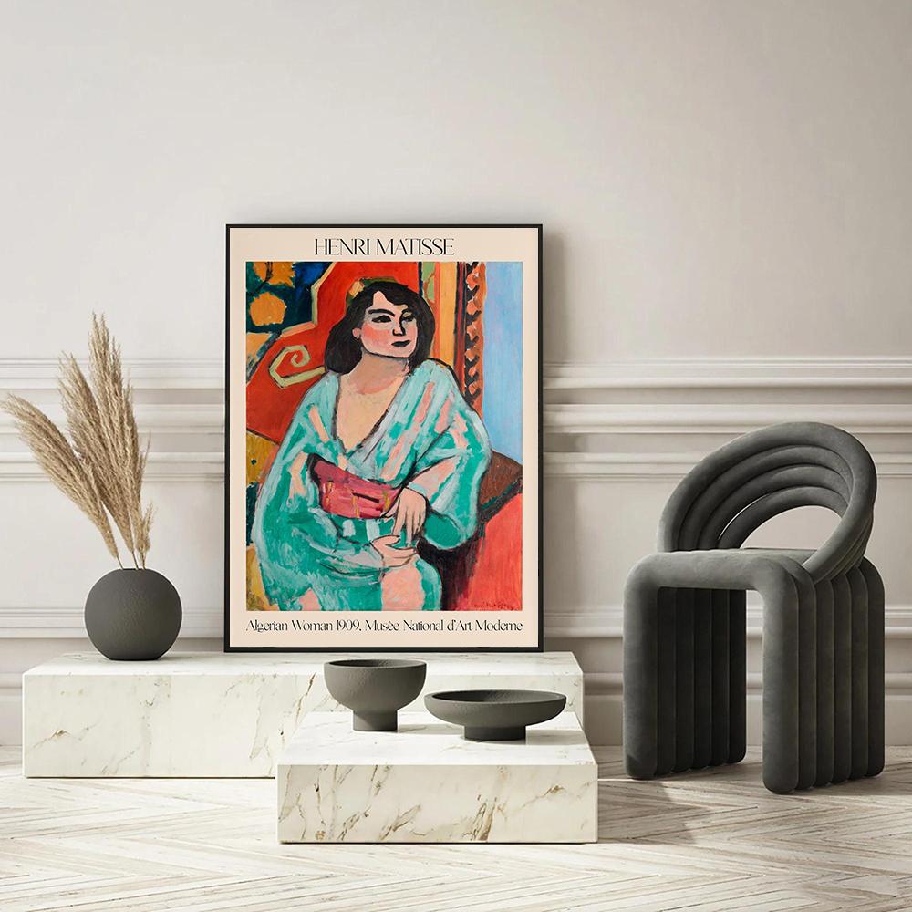 Матисс Плакат Печать Настенная Художественная Выставка Галерея Живопись Домашний Декор Ретро Абстракция Элегантная Картина Маслом Комната Девушка Смешной Холст