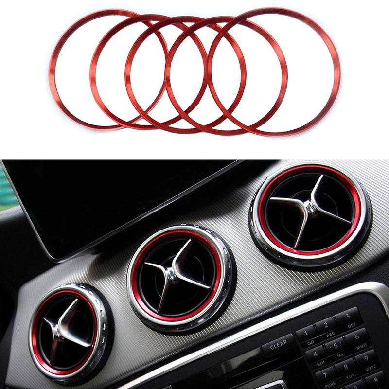 Для Mercedes Benz A/B/GLA/CLA Класса Декоративное кольцо для решетки вентиляции/панели приборов из алюминиевого сплава