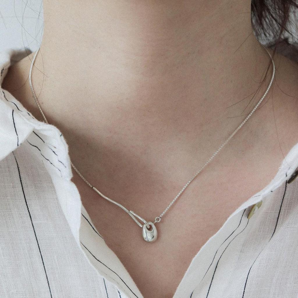 Серебряный кулон-ожерелье S925 Геометрический для женщин - Стильная, Высококачественная цепочка на ключицу