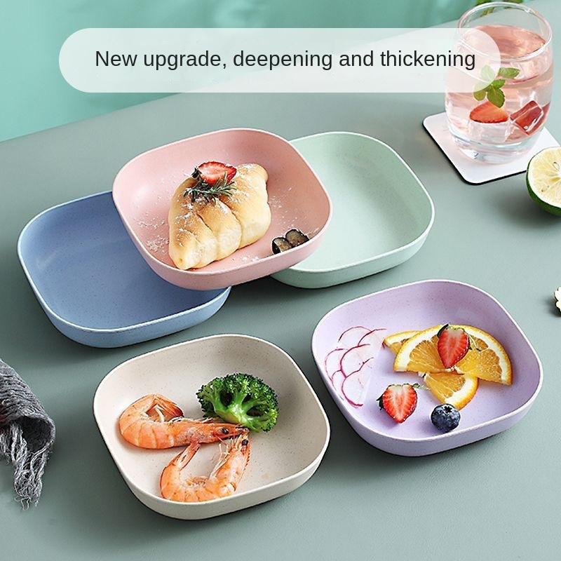 10 Pack Square Plastic Snack Tray with Built-in Divider,Reusable Fruit Dessert Plate,Rust Resistant,Multi Functional Kitchen Gadget for Camping RV Use