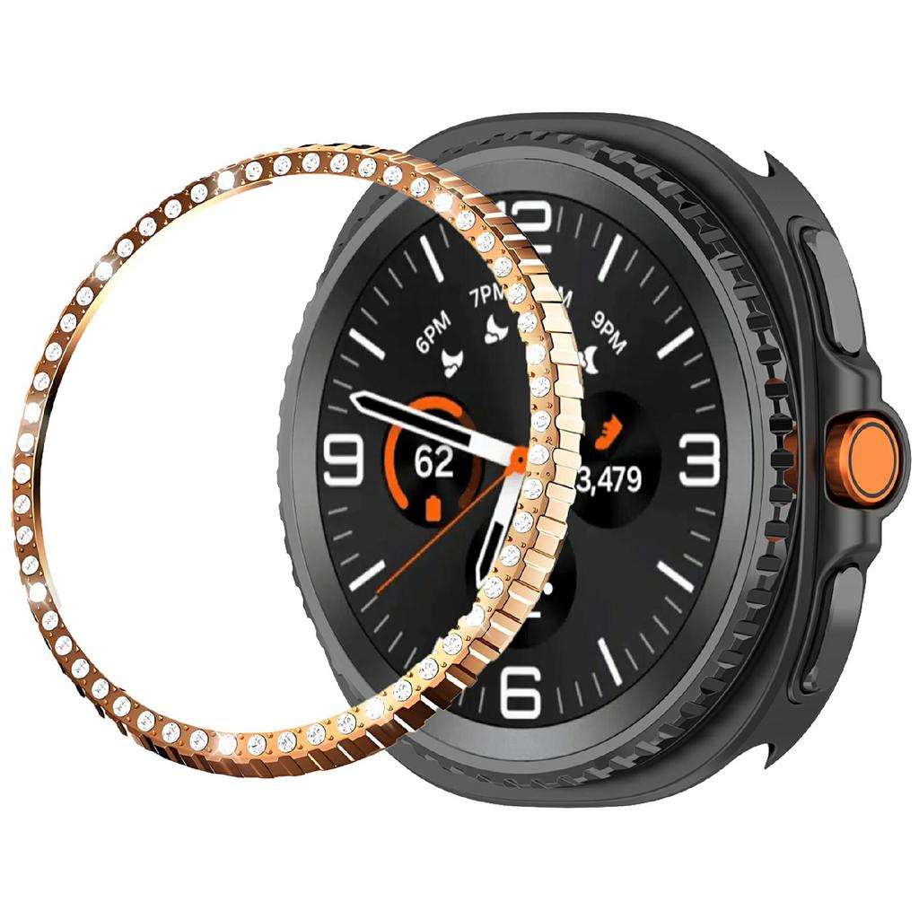 Для Samsung Galaxy Watch8 Classic 46 мм Защитное кольцо для безеля часов, металлическое, с одним рядом страз