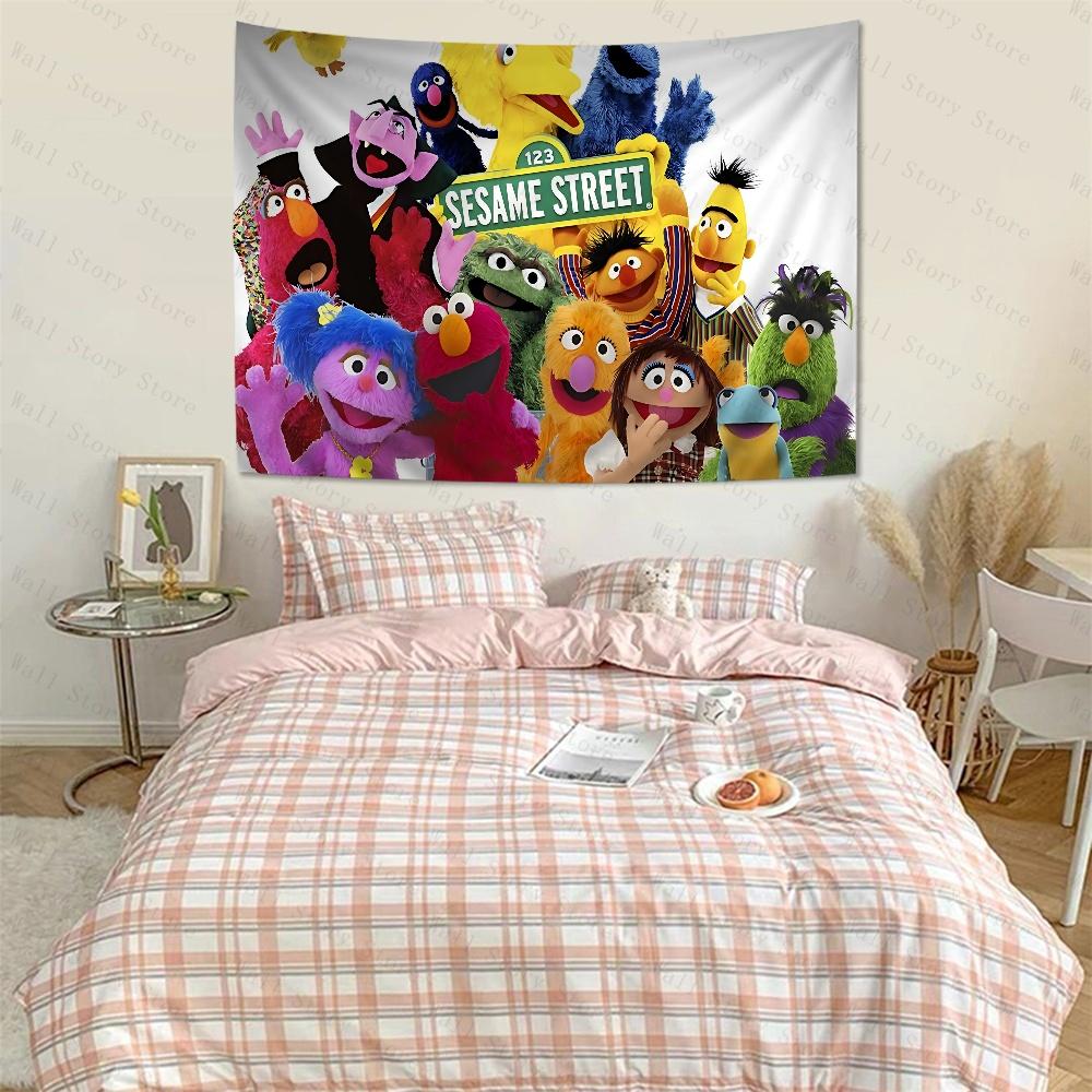 Sesame Street Cartoon Cartoon Tapestry Home Decoration Hippie Bohemian Decoration Divination Home Decor Bedroom Tapestry