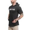Muscleguys Летняя мужская футболка с капюшоном для фитнеса, бодибилдинга, молодежная спортивная футболка с капюшоном, модная универсальная повседневная футболка с коротким рукавом