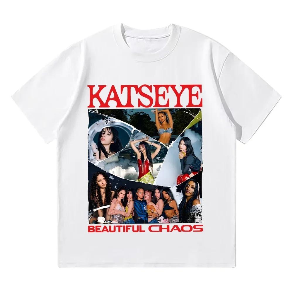 Retro Katseye Beautiful Chaos Tshirt Kpop Tee Gift for Woman Man Oversized Graphic Short Sleeve Shirt Unisex Unisex Women Clothing