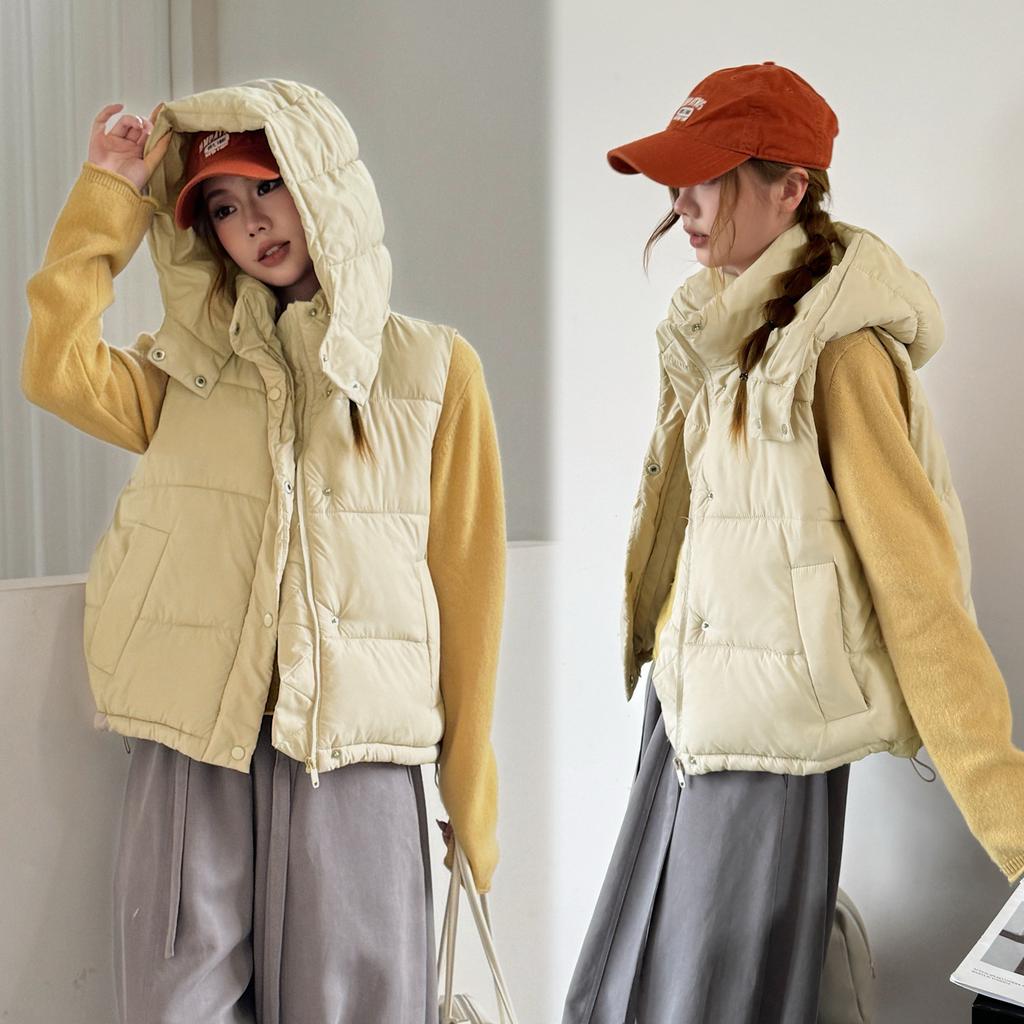 Autumn and winter new loose hooded cotton vest women loose young mother girlfriends cotton vest jacket