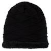 Autumn Winter Pleated Plush Women's Pullover Knitted Wool Wavy Moon Ear Protection Hat