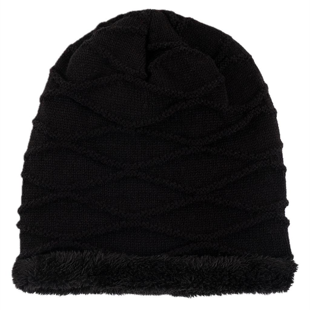 Autumn Winter Pleated Plush Women's Pullover Knitted Wool Wavy Moon Ear Protection Hat