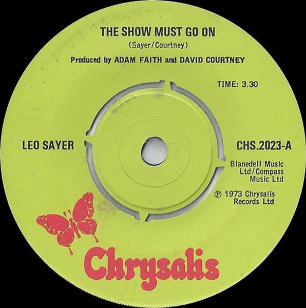 7-дюймовая пластинка LEO SAYER The Show Must Go On CHS2023 Chrysalis 1973 Великобритания Поп Б/у