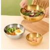 Golden Silver Salad Bowls Large Capacity Stainless Steel Korean Soup Rice Noodle Ramen Bowl Tableware Food Container Utensils