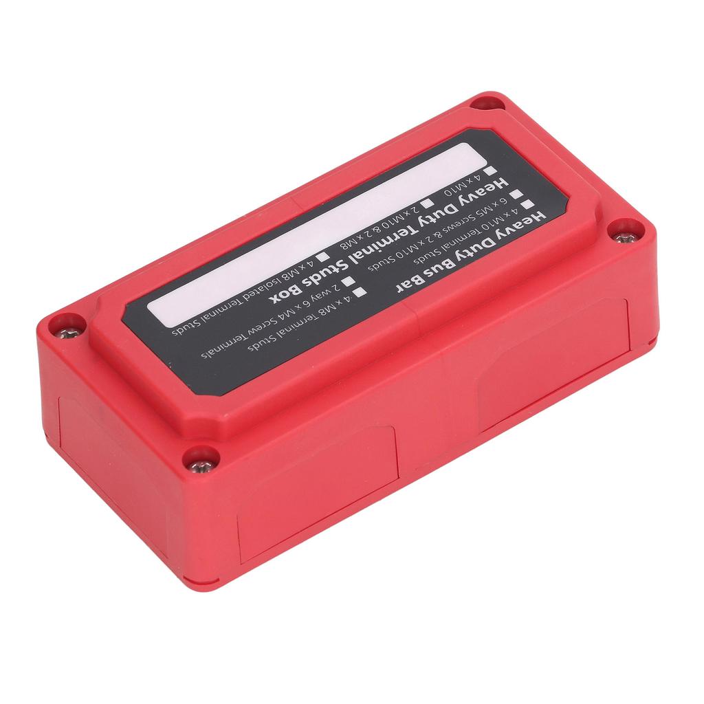 Power Distribution Block M8 Screw Terminal Bus Bar DC 48V 300A for Automobile Boat Red