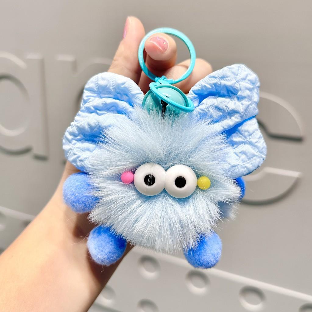 Плюшевый Уникальный Брелок в Виде Угольного Шарика с Бантиком Элегантный Аксессуар Для Школы Путешествий И