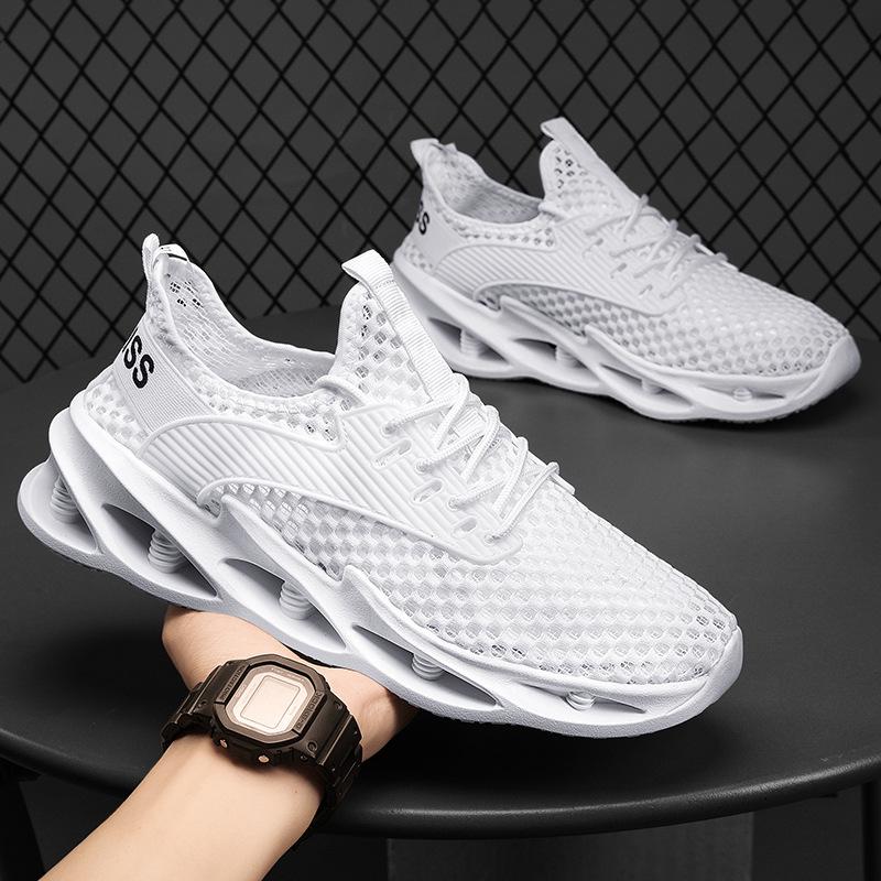 Летняя мужская обувь с дышащей подошвой, универсальная сетчатая обувь, подростковая обувь из тонкой сетки с летящим плетением