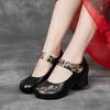 Ethnic Style Spring and Fall Women's Shoes Thick with Soft Bottom Fashion Single Shoes Head Layer Cowhide Small Leather Shoes