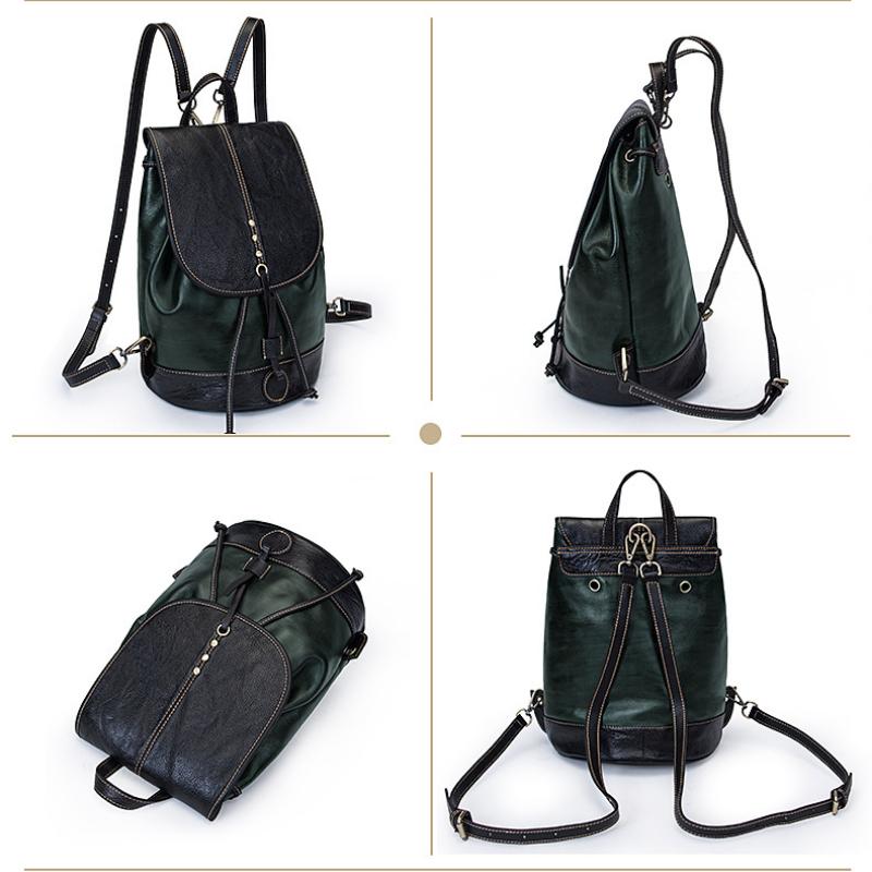 Johnature Рюкзак из натуральной кожи в стиле ретро, ​​женская дорожная сумка, большая вместимость, первый слой, женский рюкзак из воловьей кожи, студенческие сумки