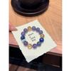 Blue Fluorite Crystal Beaded Bracelet Vintage Gold Foil Luxury Style Women