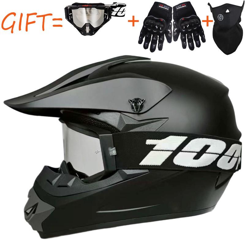 Full Face MTB Downhill Helmet With 100% Goggles Gloves Cover Youth Adult Off-Road Cycling Racing