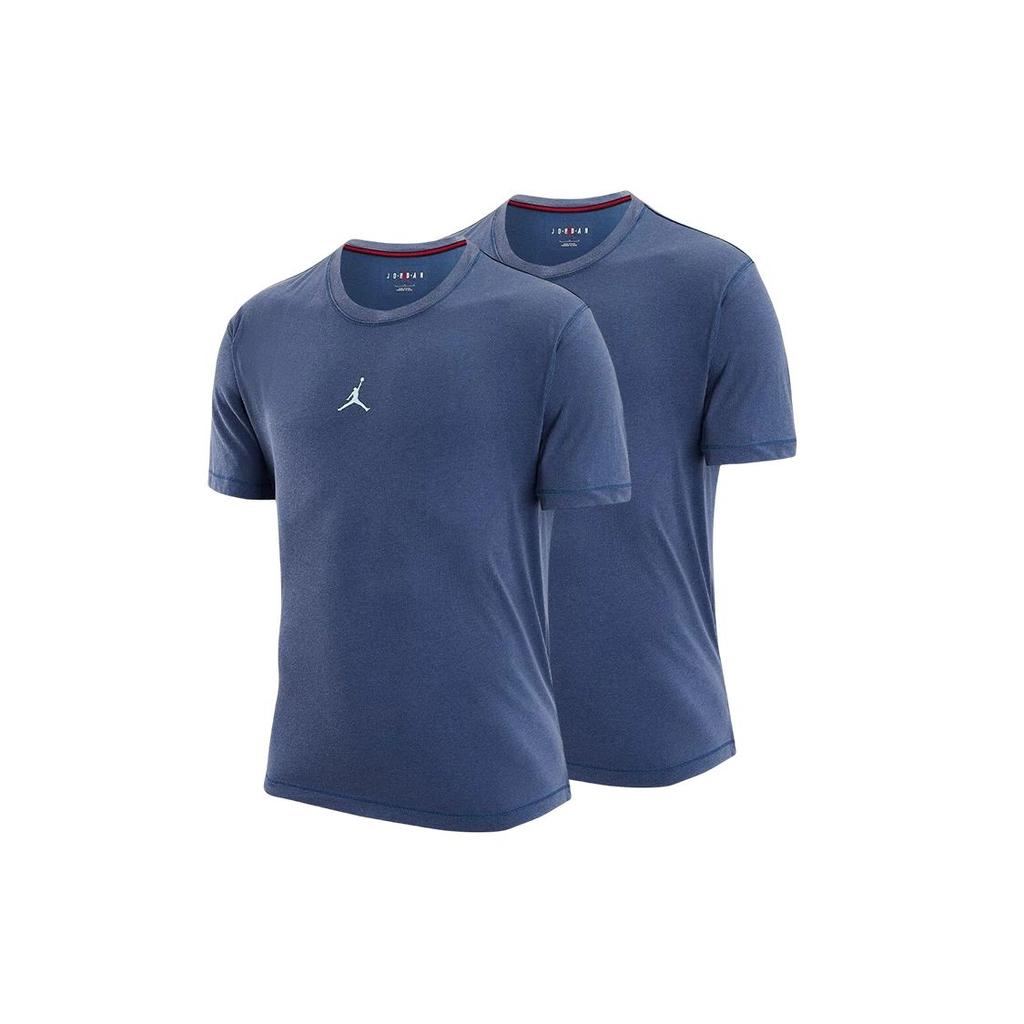 Jordan Мужская футболка с коротким рукавом и принтом логотипа Dri-FIT, синяя, с круглым вырезом DH8922-493