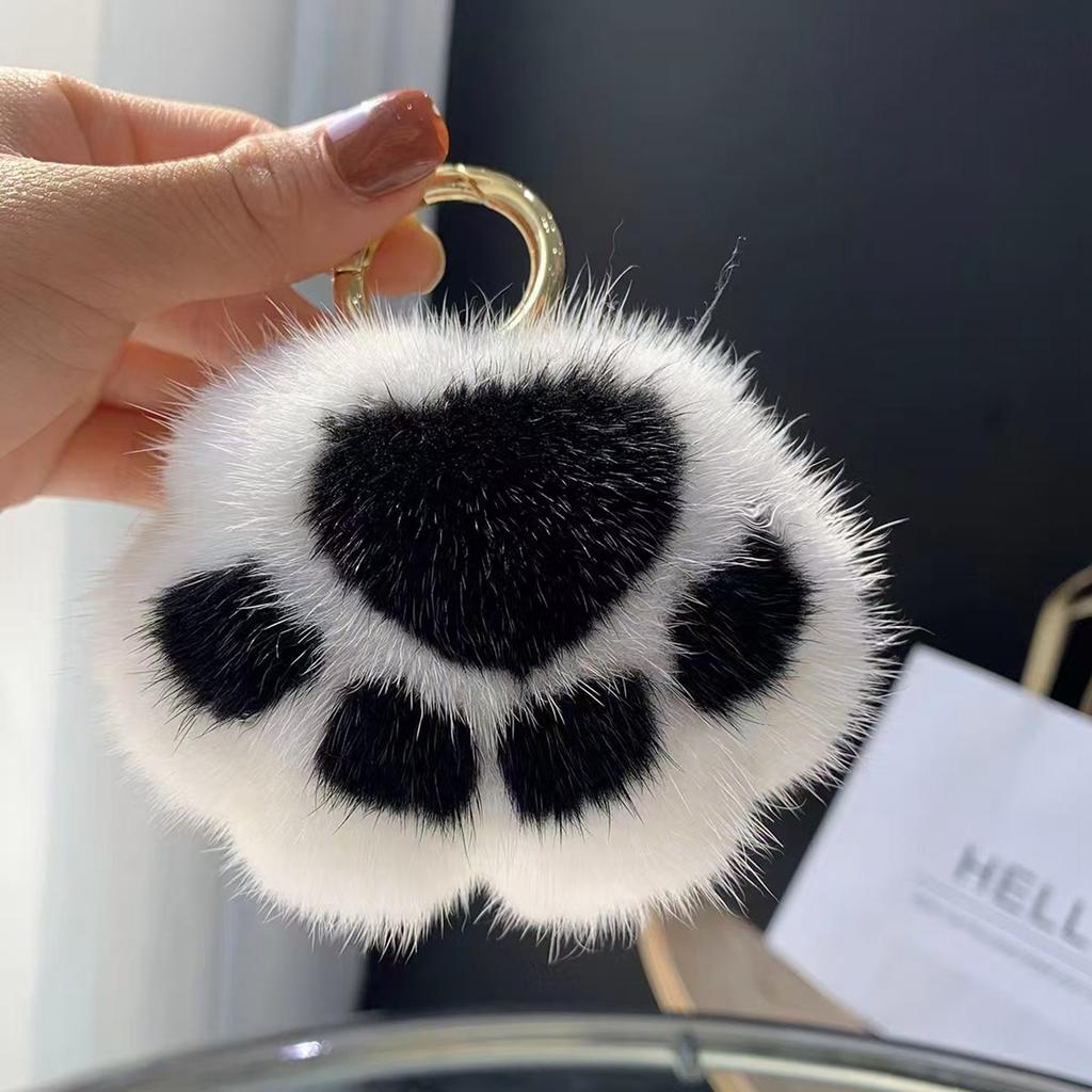 Imitation Plush Pendant Bag Ornaments Cute Little Car Keychain Accessories Birthday Gift