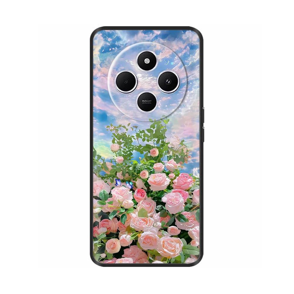 Ударопрочный чехол Funda для Xiaomi Redmi A4 5G Чехол 6,88" Мягкий ТПУ Силиконовый Чехол для Телефона для RedmiA4 2024 A 4 Capas С принтом Сердце Цветок