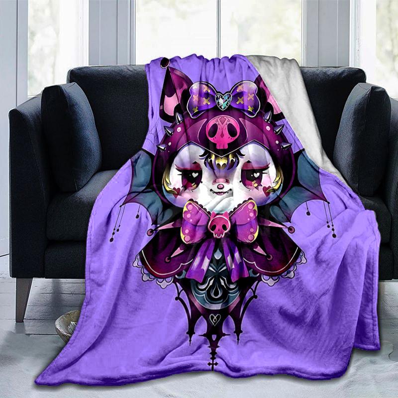 1pc Kuromi Bat Blanket, Soft Throw Blanket, Warm Cozy Bedding Decor, Living Room, Travel, Camping, Car Blankets, Beach, Office Naps, Perfect Gift for