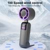 Cooling Fan Digital Display 100 Speeds Strong Airflow Low Noise USB Rechargeable Small Handheld Fan Air Cooler