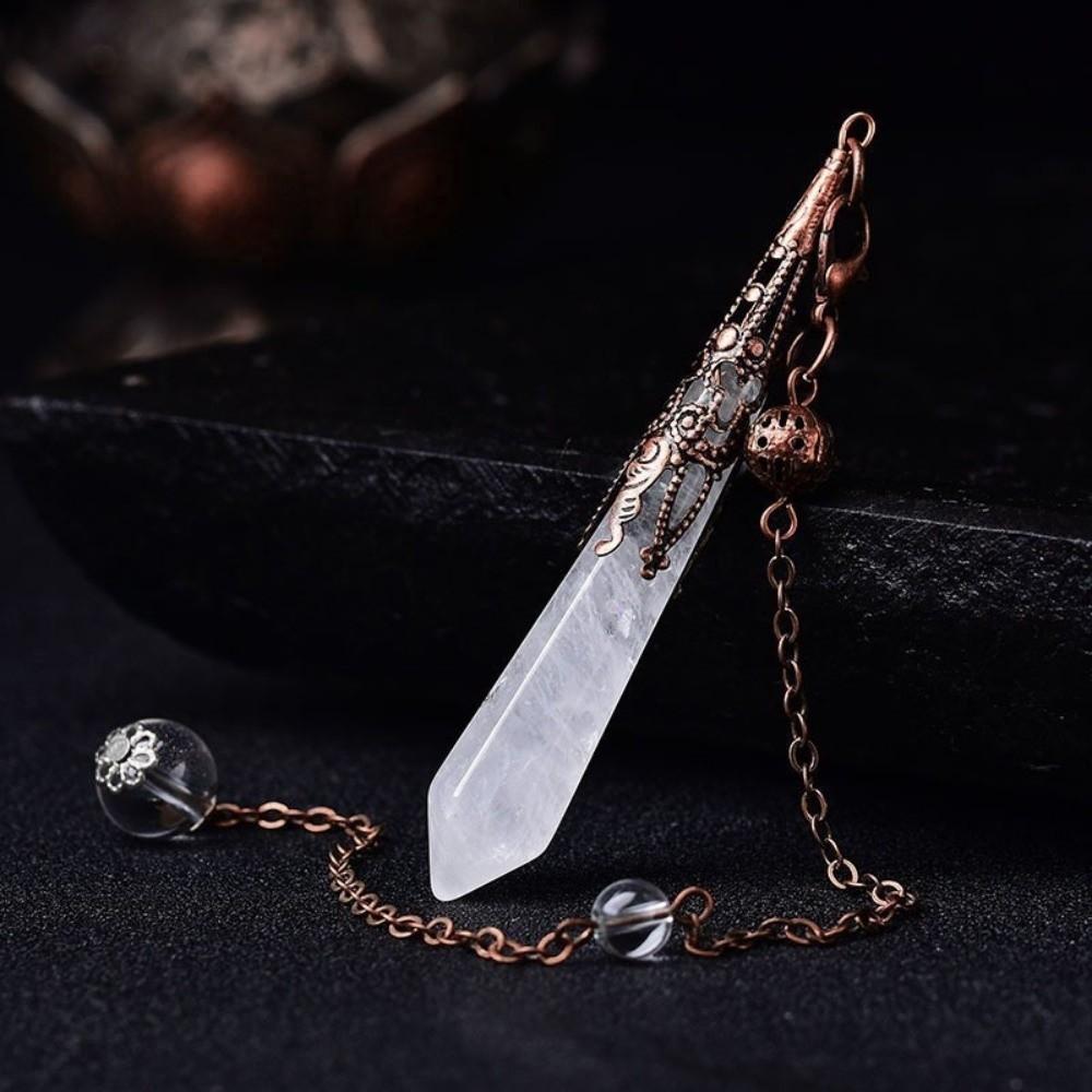 Energy Natural Crystal Pendulums Hexagon Cone Witch Spiritual Pendulos  Jewelry Gift