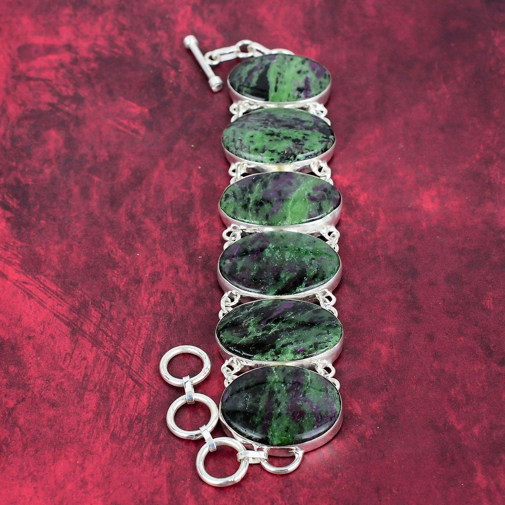 Ruby Zoisite Gemstone Jewelry, 925 Solid Sterling Sliver Bracelet & Necklace Jewelry Set For Women, Gorgeous Handmade Zoisite For Her