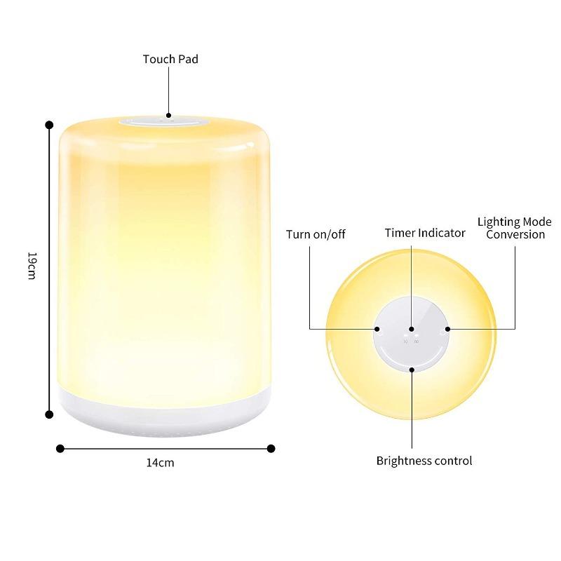 Перезаряжаемый интеллектуальный сенсорный ночник с индукционным диммером, интеллектуальная переносная лампа у кровати с возможностью регулировки яркости RGB, изменение цвета
