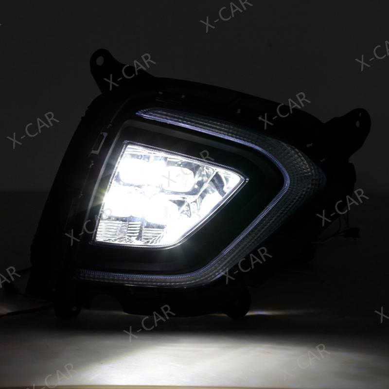 1Pair For Hyundai Creta IX25 2017 2018 Front Bumper LED DRL Daytime Running Light Fog Lamp