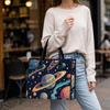 Planet Print Women Casual Tote Portable Large Space Pattern Daily Shoulder Bag