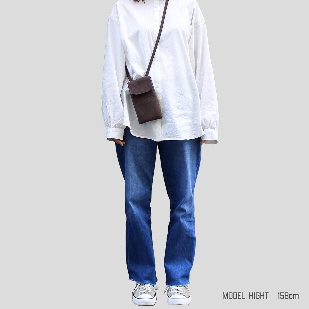 CIE FOLK MOBILE SD-S TAUPE Genuine Leather Nubuck with Hook and Eye Closure and Reflector, Smartphone Shoulder Bag for Men and Women