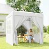 2x2m Pop Up Gazebo With Curtain Walls And Windows White
