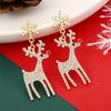 Luxury Rhinestone Christmas Snowflake & Reindeer Earrings