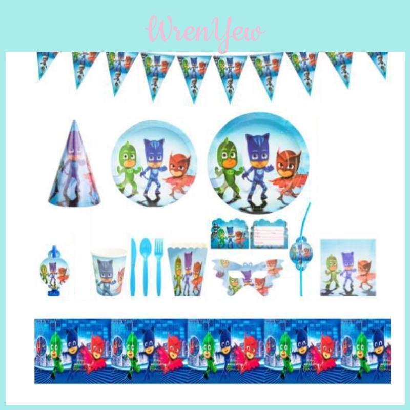 Cute Cartoon Hero Kids Birthday Party Supplies Disposable Dinnerware