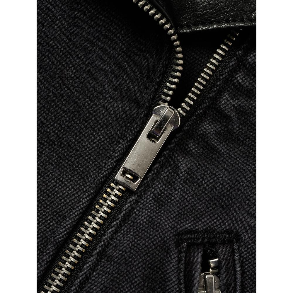 Levis Удобная Однотонная Приталенная Джинсовая Куртка с Воротником из Искусственной Кожи и Длинными Рукавами Женские куртки Черный 002YK-0000