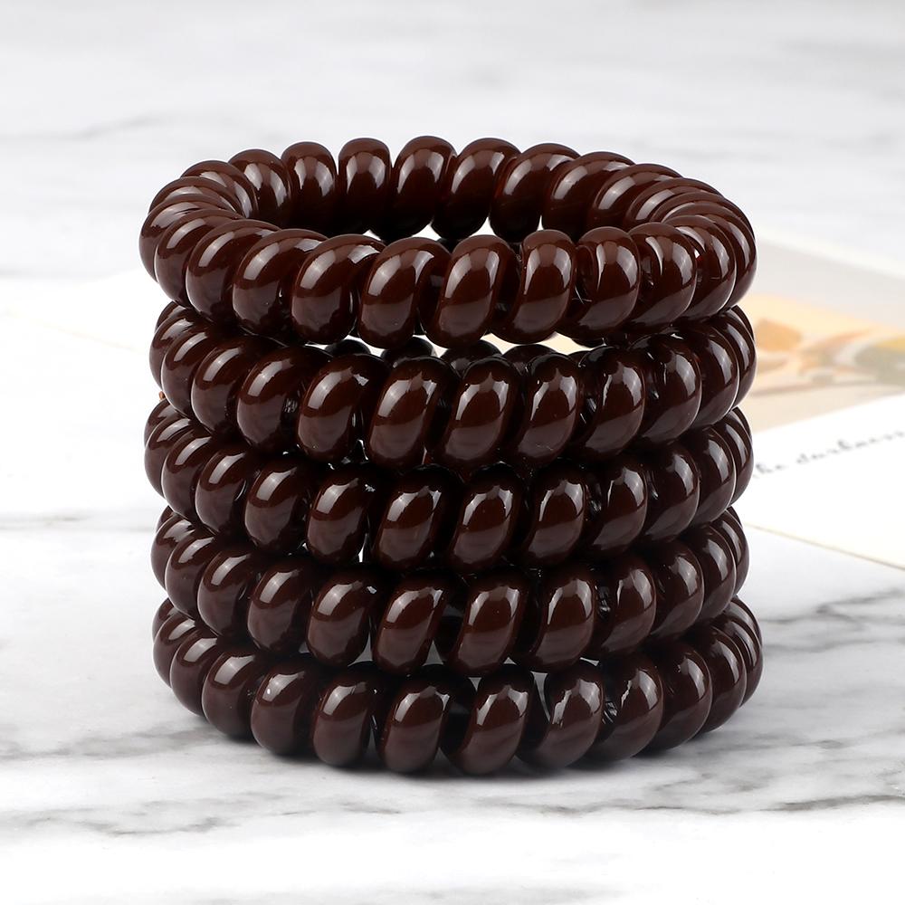 5 шт./набор Эластичные конфетные цвета Телефонный провод Простые женские резинки для волос Веревка для волос для детей Девочек Скранчи Повязка на голову Жевательная резинка Подарки