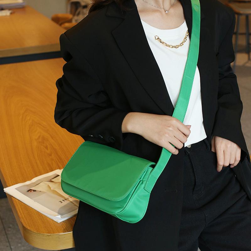 Neutral Soft Leather Solid Color Texture Small Square Bag Retro Style Simple Commuting Versatile One-shoulder Handbag