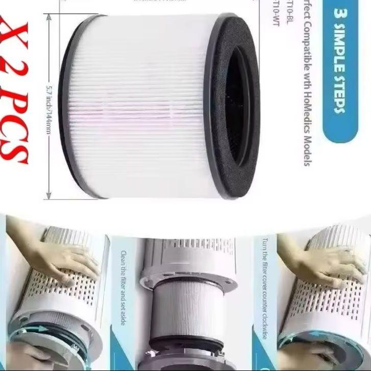 Suitable for Ulrempart replacement filter and compatibility with Homedice air purifier model AP-T10 AP-T10-BK AP-T10-WT, part nu
