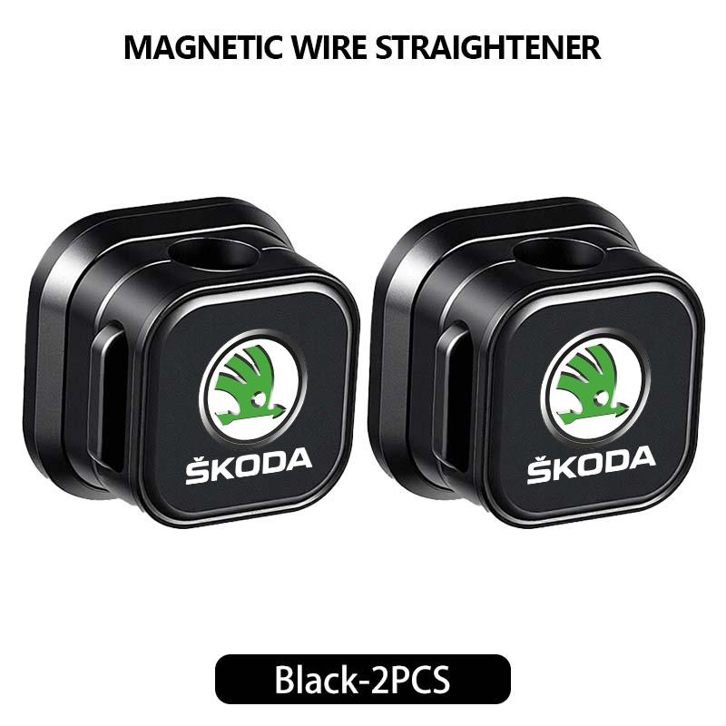 cqmes7 For Skoda Multifunction Portable Magnetic Cable Clip Adjustable Cord Cable Organizer Holder Kodiaq Fabia Kamiq Karoq Octavia 2 3