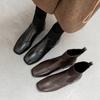Women Boots Retro Chelsea Boots Women Shoes  Winter Fashion Women Ankle Boots Genuine Leather Female Square Heel Leather