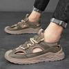 New men's sandals are comfortable and lightweight in summer, breathable shoes, hole shoes, hollow leather surface, casual shoes, men's shoes.